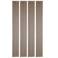 Decoon – Lot de 4 panneaux décoratifs muraux en bois 250 x 30 cm – Finition chêne clair sur feutrine noire – Améliore l'acoustique – 3m²