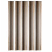 Decoon – Lot de 5 panneaux décoratifs muraux en bois chêne clair 250 x 30 cm – Insonorisants – Épaisseur 19 mm – Pour mur TV 3,75m²