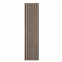 Decoon – Panneau décoratif mural en chêne clair véritable 120 x 30 cm – Feutrine acoustique noire 4 mm – Facile à poser, pour tête de lit ou soubassement