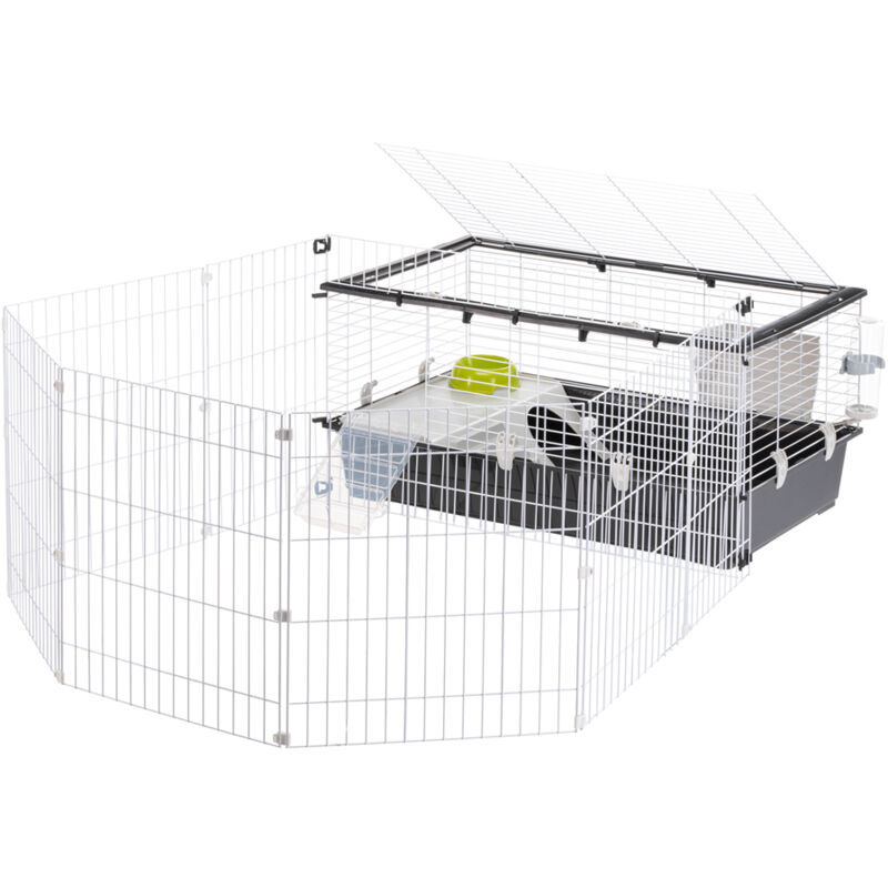 Ferplast PARKHOME  Cage pour lapins et cochons d'inde avec clôture. Variante 100 - Misure: 95 x 177.5 x h 56 cm -