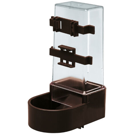 Ferplast Mangeoire FPI 4518 Mangeoire à oiseaux pour eau et nourriture avec fixation externe. Variante  - Misure: 11.6 x 13.7 x h 21.2 cm - Marron