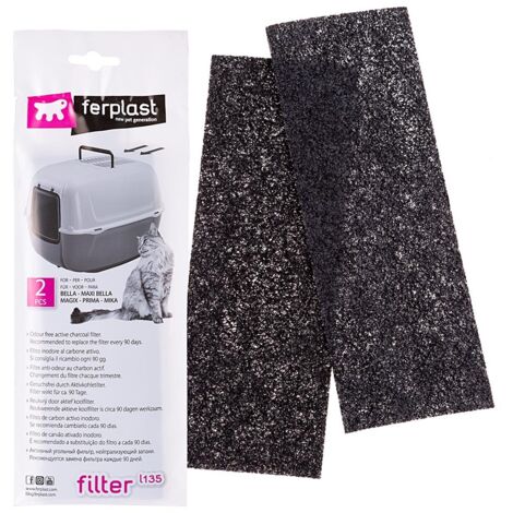 Ferplast L135 Filtres au charbon actif pour litières Bella, Maxi Bella, Magix et Mika. Variante L135 - Misure: 20 x 7 x h 0.2 cm -