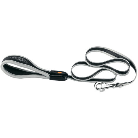 Ferplast ERGOCOMFORT G Laisse en nylon avec poignée ergonomique - en différentes couleurs et mesures. Variante G15/120 - Misure: 15 mm x L 120 cm - Argent (1/5)