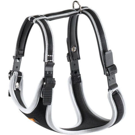 Ferplast ERGOCOMFORT P  Harnais ergonomique avec micro-régulation - différentes couleurs et mesures. Variante M - Misure: A: 37-47 cm B: 55-65 cm - Argent