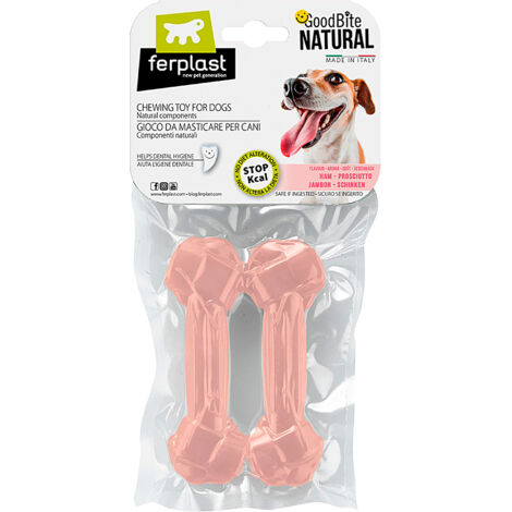 Ferplast GOODBITE NATURAL HAM BONE Jouet à mâcher pour chiens au saveur de jambon- 6 tailles. Variante M - Misure: 13.5 x 4.4 x h 2.1 cm - (1/3)