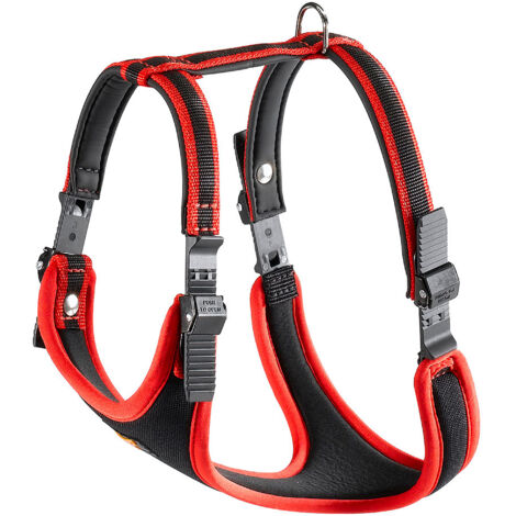 Ferplast ERGOCOMFORT P  Harnais ergonomique avec micro-régulation - différentes couleurs et mesures. Variante XL - Misure: A: 64-74 cm B: 82-92 cm - Rouge