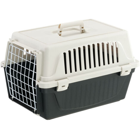 Caisse de transport pour chat et petit chien – Plastique recyclé – Dimensions 32,5 x 48 x h 29 cm – Charge max 5 kg – Porte sécurisée – Ferplast
