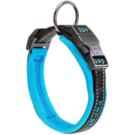Ferplast SPORT DOG C  Collier pour chiens avec rembourrage soft. Différentes mesures et couleurs fluo.. Variante C20/43 - Misure: A: 33-43 cm B: 20 mm - Bleu