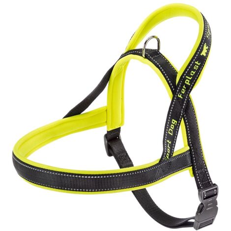 Ferplast SPORT DOG P Harnais pour chiens avec rembourrage soft. Différentes mesures et couleurs fluo.. Variante LARGE - Misure: A: 65 cm B: 77-98 cm - Jaune