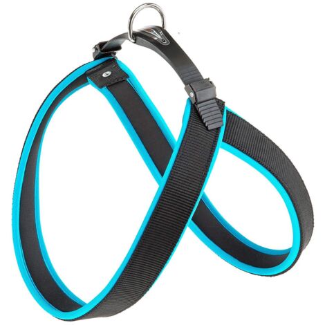 Ferplast AGILA FLUO 3-9 Harnais ergonomique pour chiens avec fermeture avec micro-régulation.. Variante 5 - Misure: A=B 50-58 cm 20 mm - Bleu