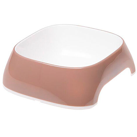 Ferplast GLAM Gamelle en plastique pour chiens et chats. Capacité 0,2 litre.. Variante EXTRA SMALL - Misure: 13 x 12 x h 3.5 cm - 0.2 L - Taupe