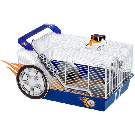 Ferplast DRAGSTER Cage pour hamsters avec agencement style Dragster. Adhésifs inclus.. Variante DRAGSTER - Misure: 50 x 35 x h 25 cm - Blanc (1/2)