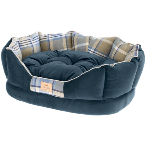 Ferplast – Divan pour chiens et chats en tissu écossais – Coussin double face – Dimensions 68 x 47 x h 25 cm – Confort optimal pour petits animaux