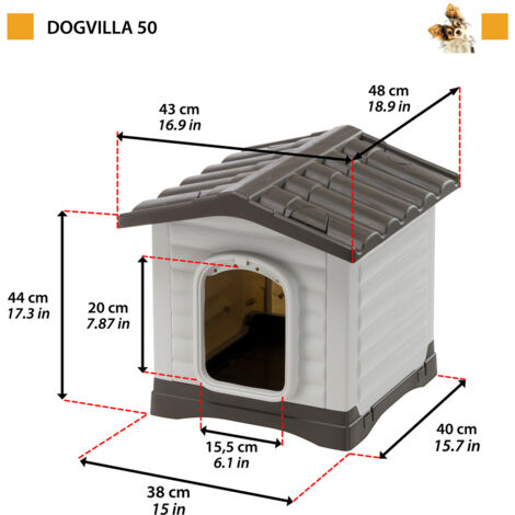 Ferplast DOGVILLA 50  Niche chien d'extérieur Ferplast DOGVILLA 50. Variante DOGVILLA 50 - Misure: 43 x 48 x h 44 cm -