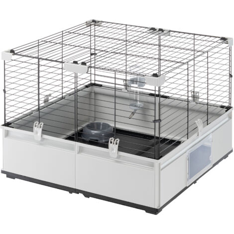 Ferplast MODULAR 1 Cage modulaire et extensible Modular 1 pour lapins et cochons d'Inde, en plastique et métal, complète avec accessoires tels que bol et abreuvoir.. Variante MODULAR 1 - Misure: 74 x (1/5)