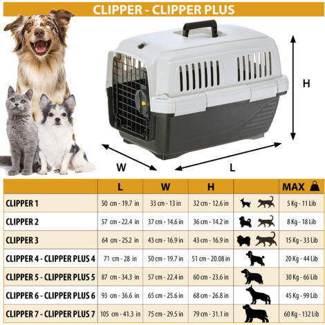 Ferplast CLIPPER  Cage de transport pour chats et petits chiens. Variante 1 - Misure: 50 x 33 x h 32 cm -