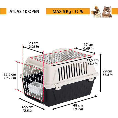 Caisse de transport Atlas Deluxe avec ouverture sur le dessus pour chien et  chat