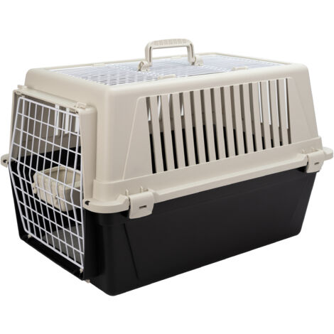 Ferplast ATLAS OPEN Transport pour grands chats et chiens de petite et moyenne taille Ferplast ATLAS 30 OPEN avec toit ouvrant, coussin et gamelle inclus. Variante 30 - Misure: 40 x 60 x h 38 cm - Noi (1/5)