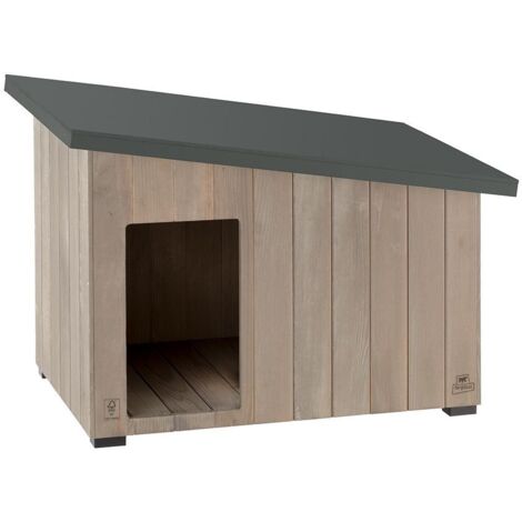 Niche en bois de pin nordique FSC 95,5 x 62,5 x h 67 cm – Toit incliné pour drainage – Peinture écologique anti-moisissure – Ferplast