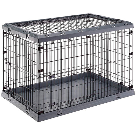 Ferplast SUPERIOR Box pliable pour chiens, avec 2 ou 3 ouvertures. Diverses mesures.. Variante 120 - Misure: 118 x 77 x h 82.5 cm - Gris (1/4)