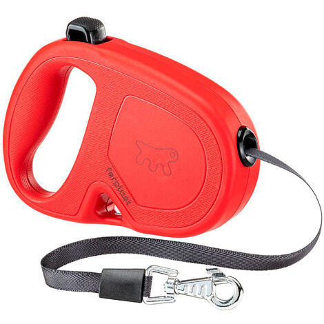Ferplast FLIPPY ONE TAPE Laisse extensible avec sangle extensible pour chiens. Différentes tailles et couleurs.. Variante S - Misure: 14.7 x 3 x h 10 cm - Rouge