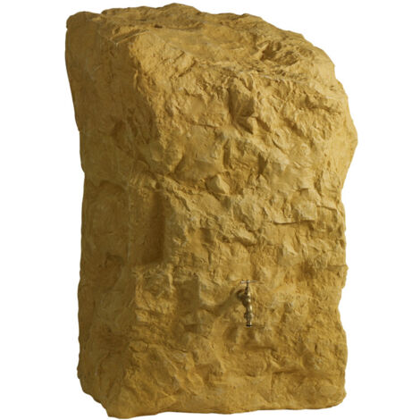 Récupérateur d'eau rotomoulé 300 litres – Couleur pierre dorée – Dimensions 60x80xH97 cm – Robinet en laiton inclus – Kit de raccordement – Bellijardin (1/3)