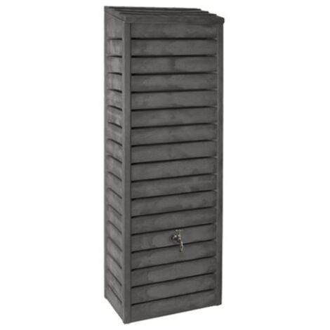 Récupérateur d'eau de pluie 300 litres – Polyéthylène résistant aux chocs – Traitement UV – Robinet laiton inclus – Design anthracite – Bellijardin