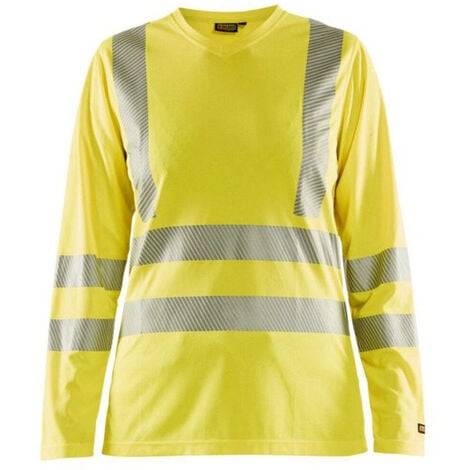 T Shirt Haute Visibilite Anti Uv Femme Blaklader Jaune Fluo L