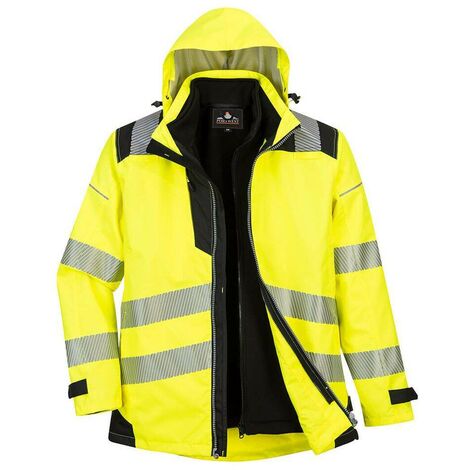 Veste de pluie Hi-Vis bicolore couleur : Jaune/Noir taille XXXL