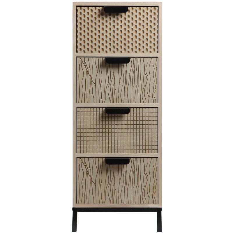 Rebecca Mobili Cassettiera per Bagno con 4 Cassetti Legno Metallo Stile  Industrial