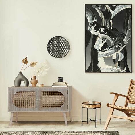 Rebecca Mobili Credenza per Ingresso Mobile Scandinavo con 2 Ante in Legno  Marrone