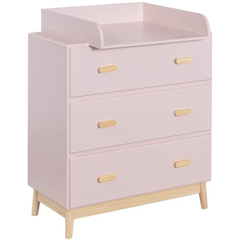 Fasciatoio Mobili Rebecca Crossandra 100x80x42 MDF Pino Rosa Marrone Scandinavo Da Montare