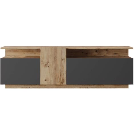 Mobile TV Rebecca Mobili Elais 46,5x150x29,5 Truciolato Rovere Chiaro Grigio Scuro Moderno
