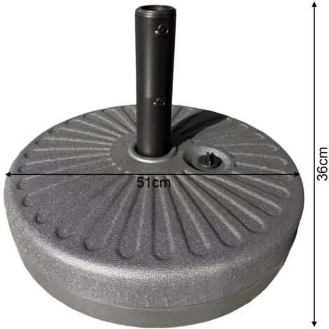 Base Per Ombrellone 50L Nera: Riempi Con Acqua O Sabbia, Stabile E Resistente - 4