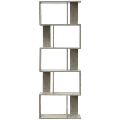 Mobili Rebecca Scaffale Libreria 5 Ripiani Legno Bianco Design  172,5x60x24,5