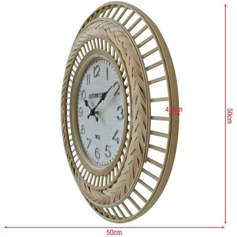 Rebecca Mobili Orologio A Muro Grande Orologi Shabby Mdf Bianco Per Cucina  Salotto