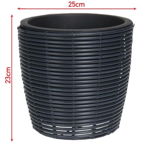 KADAX Portavaso in acciaio per piante e interni Nero 16 x 20 x 50 cm Ramo