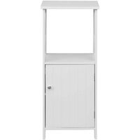 Rebecca Mobili Mobiletto Armadietto a colonna Mobile con Ripiani in Legno Bianco per Bagno