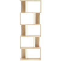 Rebecca Mobili Libreria Scaffale 5 Ripiani Legno Beige Moderno 172,5x60x24