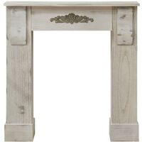 Rebecca Mobili Cornice Decorativa Camino Legno Grigio Retro 98x97x22,5