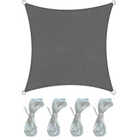 Rebecca Mobili Telo Parasole Vela Grigio Scuro Polietilene Quadrato 3,6x3,6