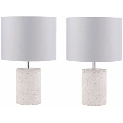 Grey bedside 2024 lamps pair