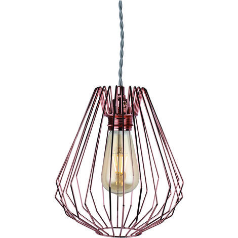 Copper Wire Geometric Ceiling Light Pendant