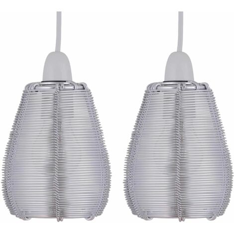 Pair of Metal Wire Ceiling Light Shades