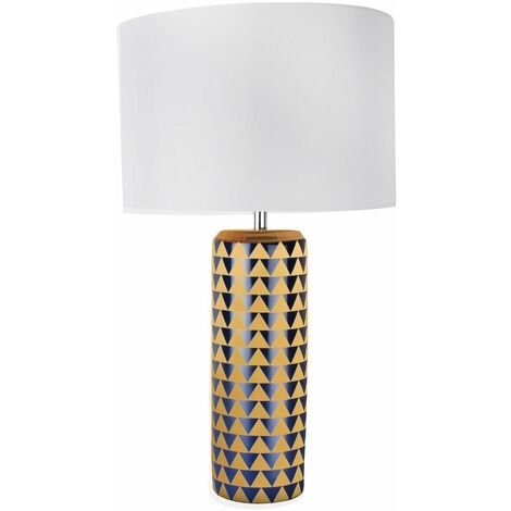 Navy Blue and Gold Ceramic 52cm Table Lamp