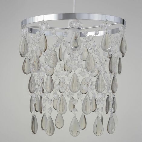 Smoke Jewels With Polished Chrome Easy Fit Light Shade - Smoke acrylic with polished chrome plate detail