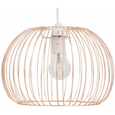 Polished Copper Wire Easy Fit Light Shade, Copper Coloured Light Shades