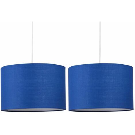 Set Of 2 Navy Blue 25cm Ceiling Light Shades