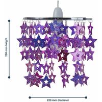 Pink and Purple Sparkly Star Design Easy Fit Light Shade