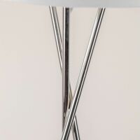 Chrome Twist Tripod Floor Lamp with White Fabric Shade
